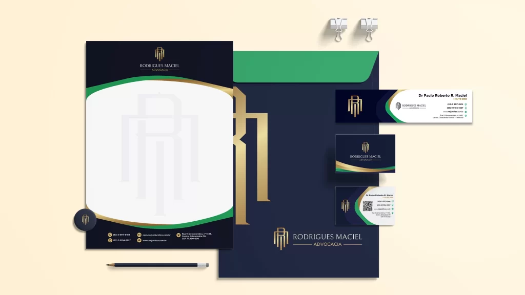 Criação de logo e identidade visual para Rodrigues Maciel Advocacia Projeto Rodrigues Maciel Advocacia